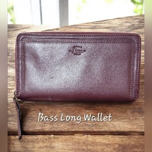 G. H. Bass Leather Burgundy Long Wallet
